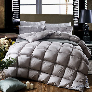 Luxury Pink White Grey Goose Down Comforter Premium Hotel Grade Thick and Super Warm with Floral